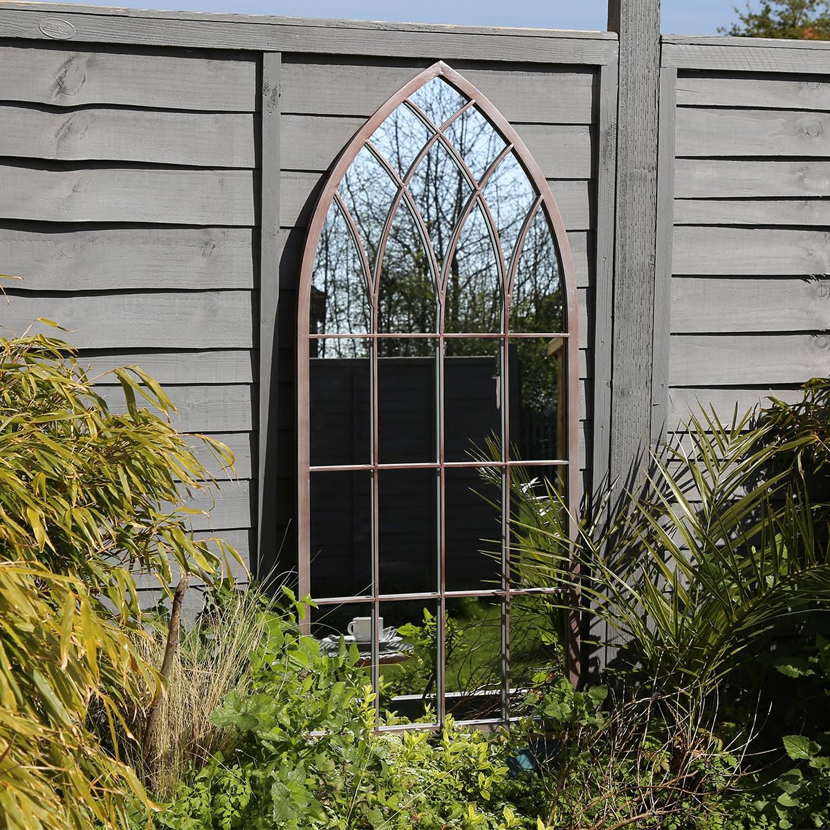Charles Bentley Rustic Decorative Arch Mirror - Grey