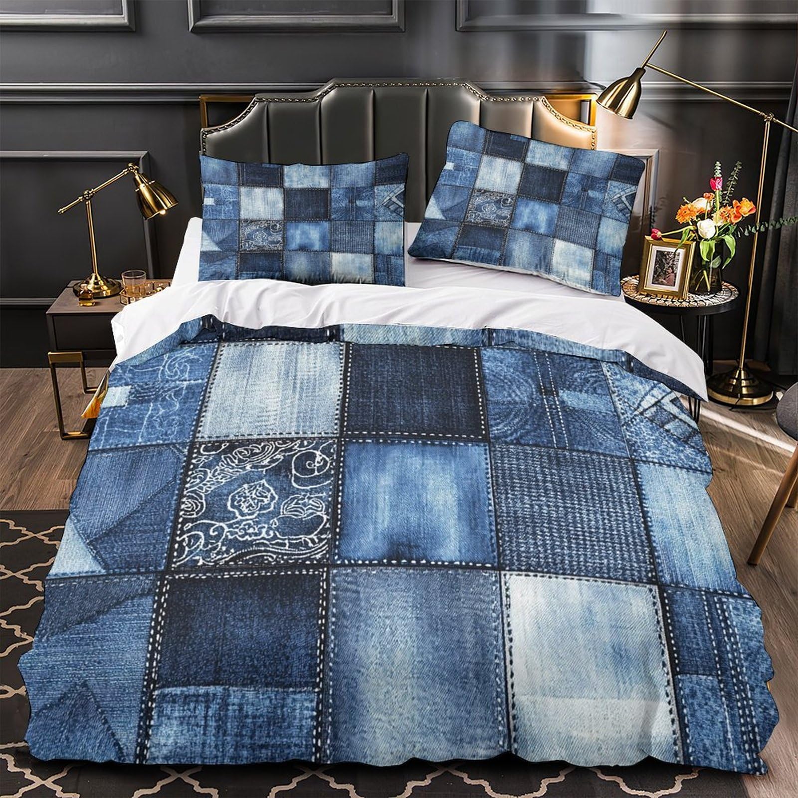 Housse de couette imprimé 3D corbeau noir super king 260x220