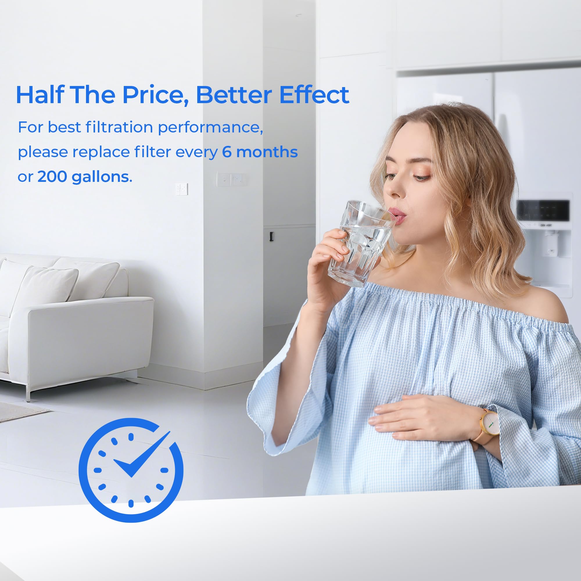 TEEHAY W10413645A Water Filter 2 Replacement, Compatible with Everydrop Filter 2, EDR2RXD1, Whirlpool WHR2RXD1, P9KB2L, P9RFKB2L, Whirlpool WRX986SIHZ, WRF757SDHZ, WRF767SDHZ, WRF736SDAM, 3 Pack — view 5