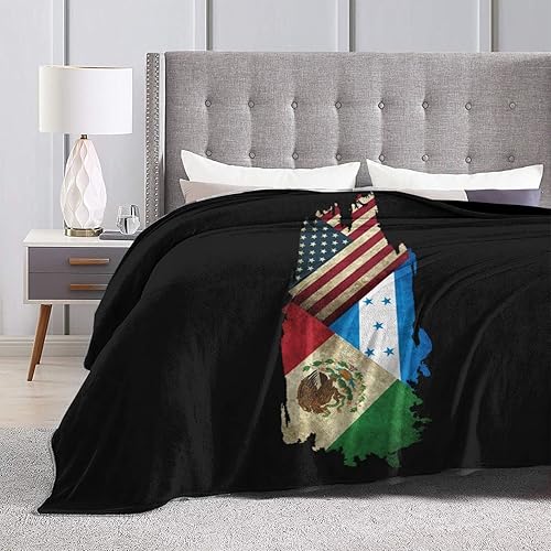 Miniatura 4 de USA Mexico Honduras Flags Blanket Warm Blanket Ultra Soft Microfleece Blanket Flannel Living Room Sofa Bed Bed Blanket