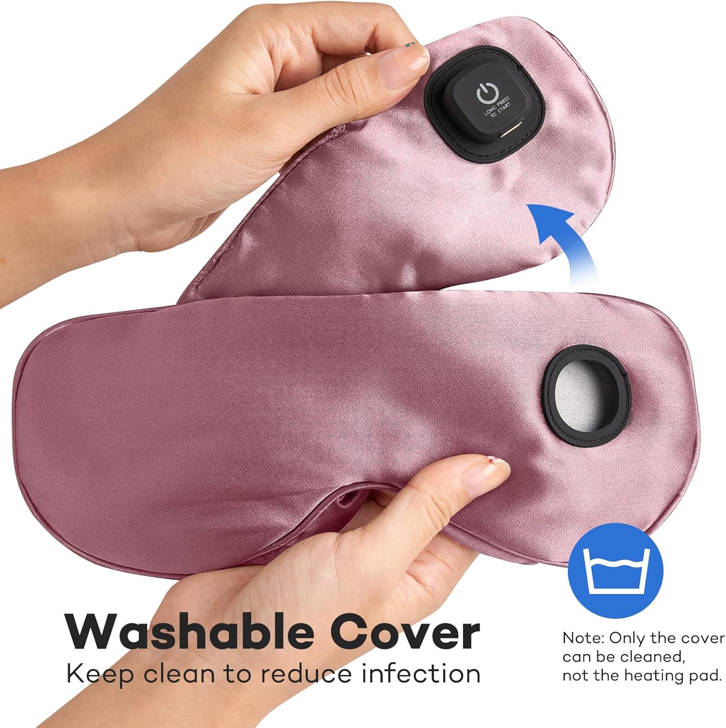 Ezona Silk Cordless Heated Eye Mask, Warm Eye Compress Mask for Dry Eyes, Washable Eye Heating Pad for Travel, Dry Eye Mask for Blepharitis, Sinus Migraine (Purple) - Image 6