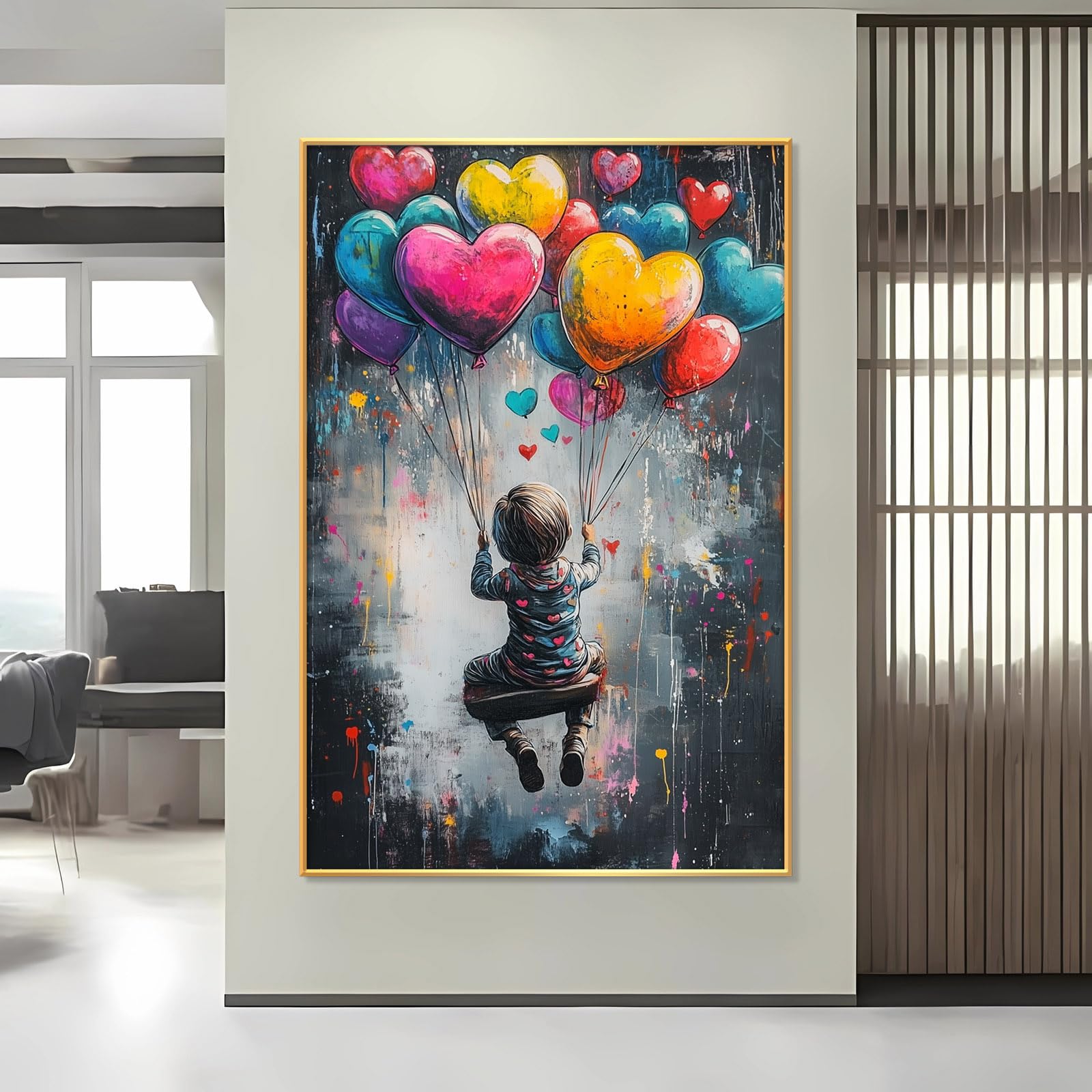 Amazon.com: Banksy Balloon Canvas Wall Art, Banksy Art Wall