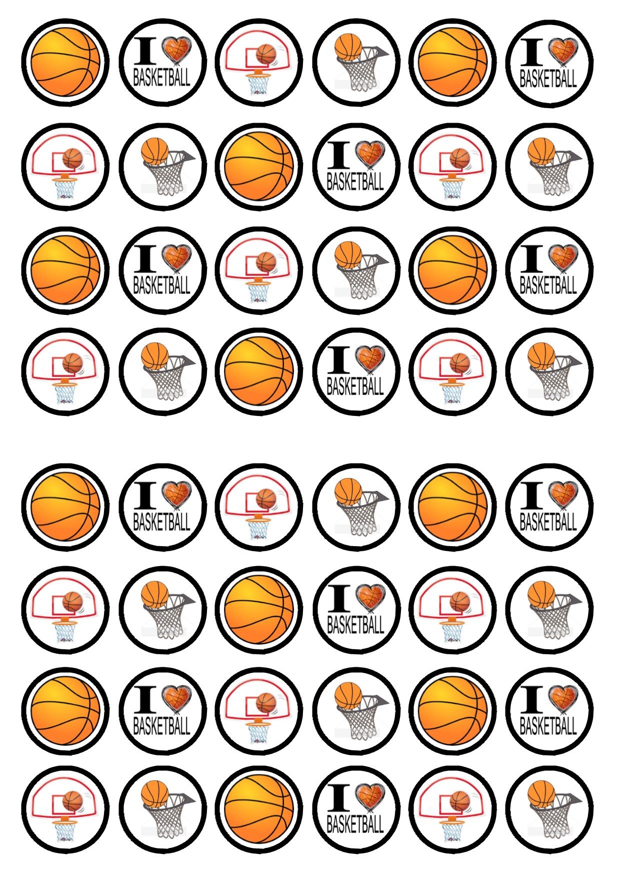 Buy 48 Basketball Edible PREMIUM THICKNESS SWEETENED VANILLA, Wafer