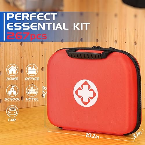 Miniatura 6 de VITUU Kit de primeros auxilios de 267 piezas, kit de primeros auxilios para negocios, hogar, viajes, camping, senderismo, deportes, oficina,