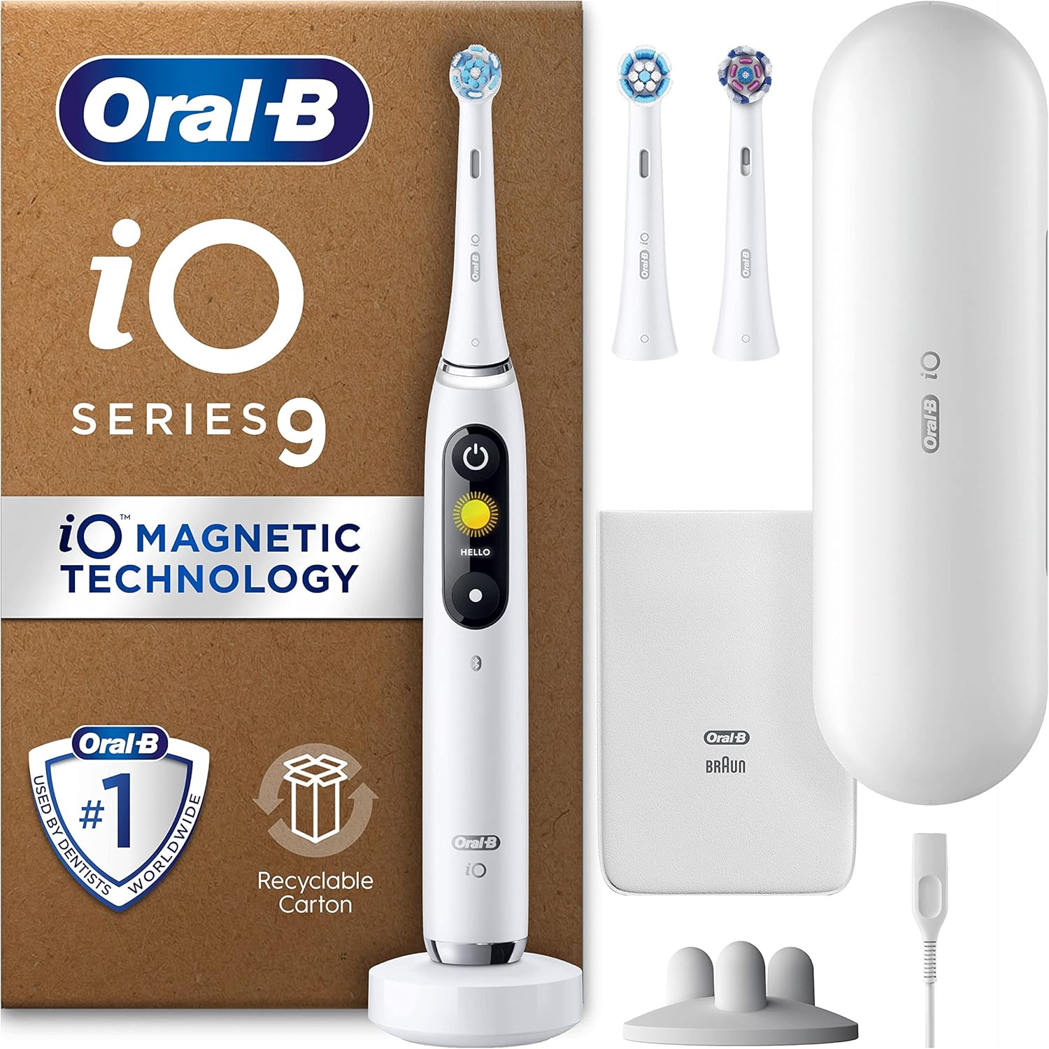 OralB iO9 Electric Toothbrushes For Adults, App Connected Handle, 3