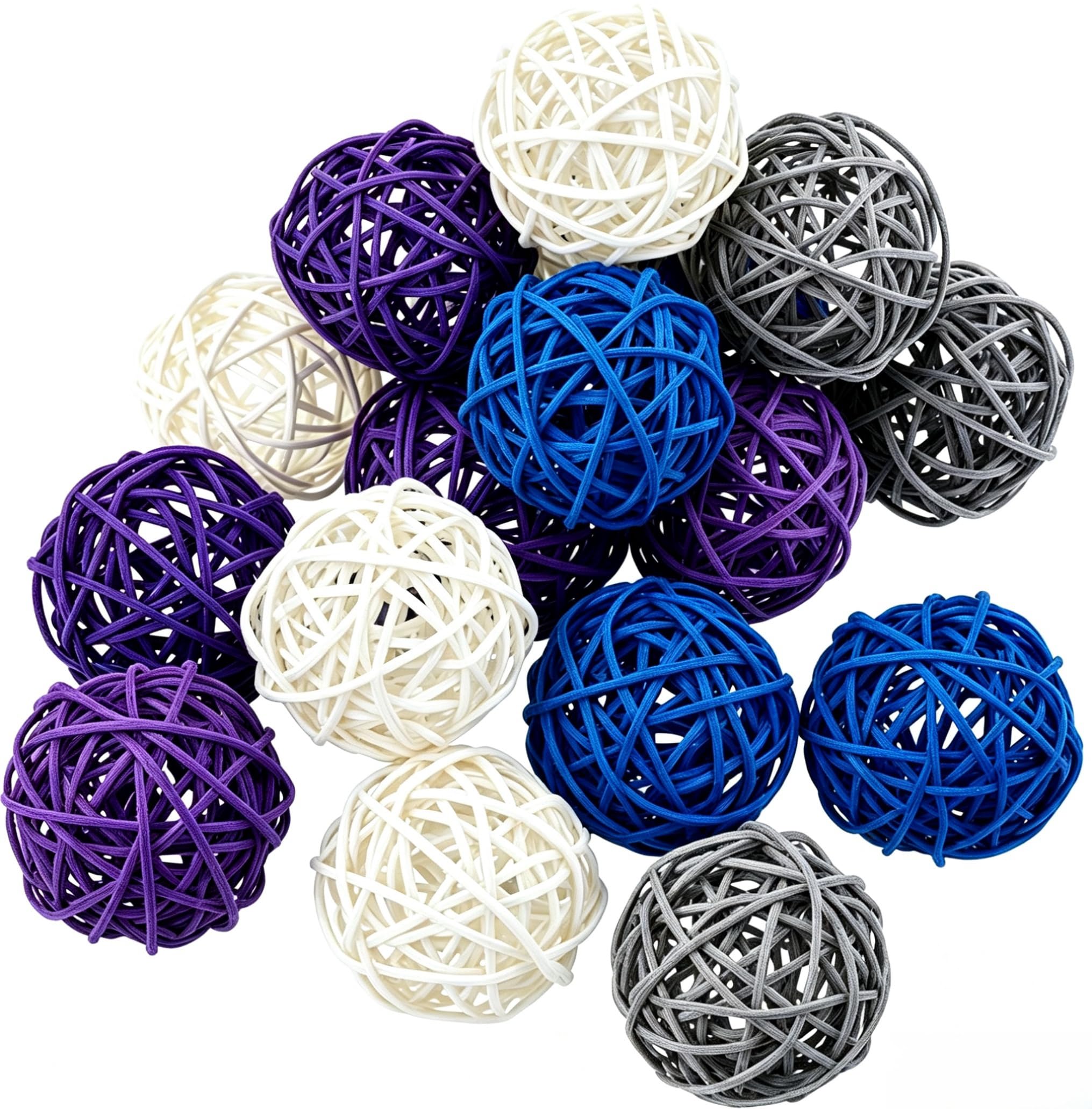 24pcs Rattan Balls -Mixed 4 Colors Decorative Balls for Bowls, Vase Filler, Coffee Table Decor, Wedding Party Centerpieces Confetti