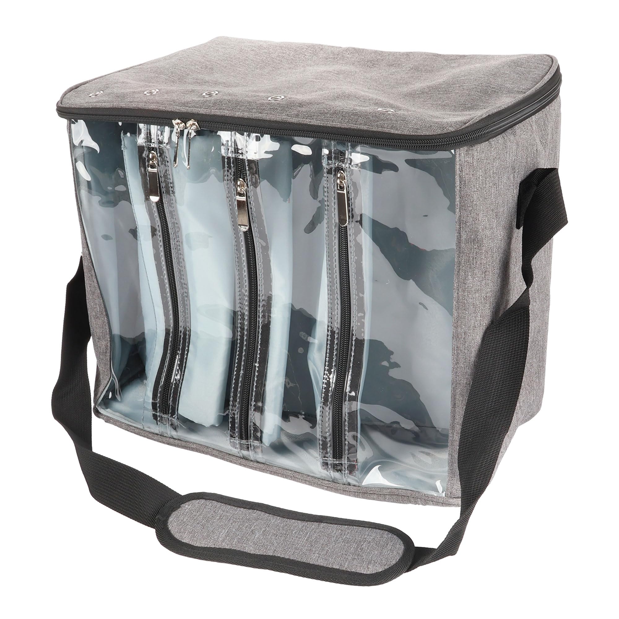 BambooMN JubileeYarn Oxford Fabric Yarn Storage Tote Bag - Grey - 1 Bag