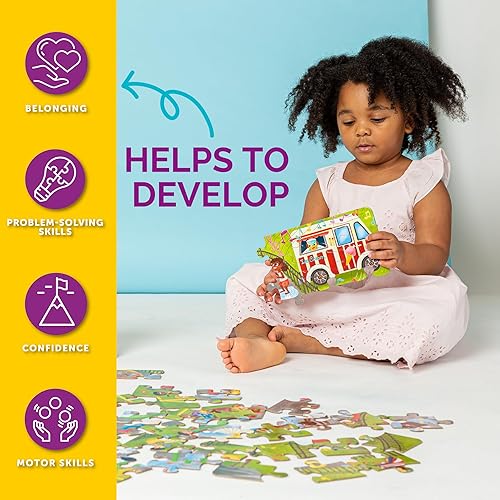 Miniatura 7 de Little Likes Kids - Rompecabezas jumbo Splash Park, 48 piezas, rompecabezas para principiantes con familia multicultural para niños preescolares en