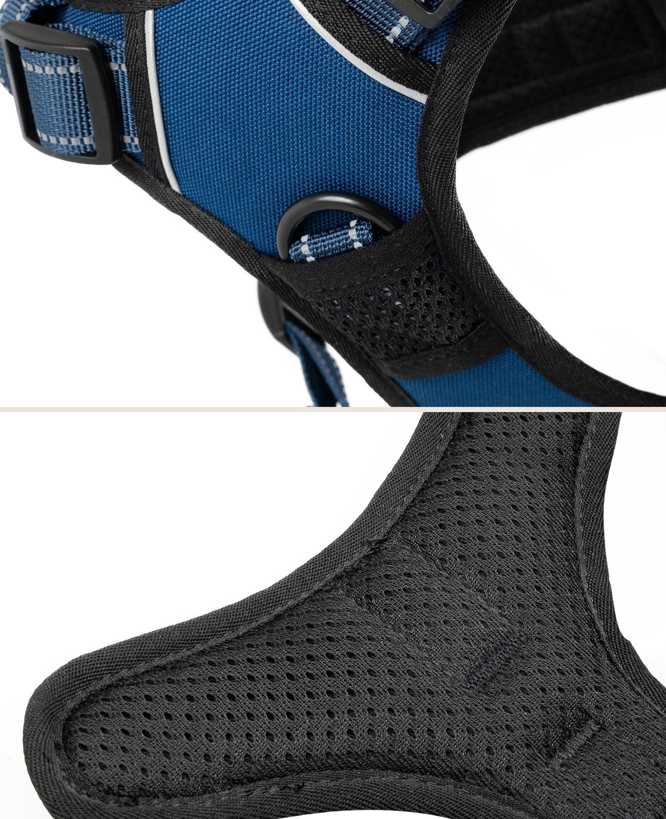 lionto Arnés para Perros Acolchado Anti tirones Reflectante Arnés de Seguridad Ajustable, Talla M, Azul