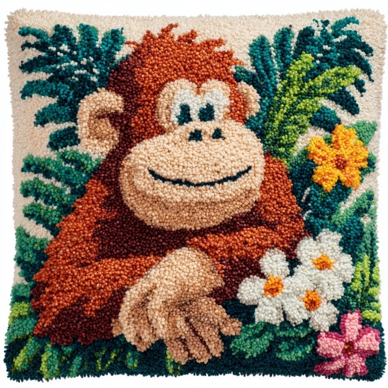 AxiangziK Latch Hook Kits for Adults,Orangutans and Flowers