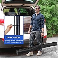 Vista 5 de Smartxchoices 84" Portable 16:9 HD Projector Screen with Stand, Wrinkle-Free Manual Pull Down Tripod Screen with Carry Bag and Tight Straps, Movie