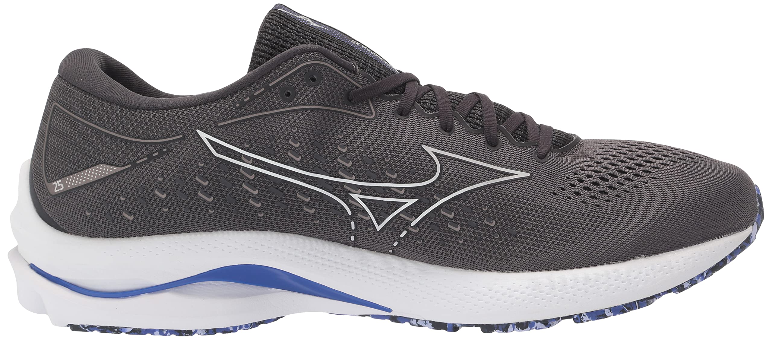 Mizuno mens Wave Rider 25 Running Shoe, Obsidian, 12 US