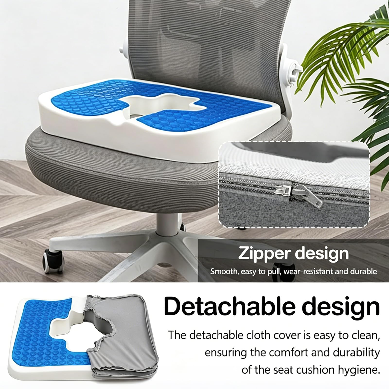 Cuscino Antidecubito, Cuscino per Seduta Emorroidario per Dolore Al Coccige Cuscino per Seduta in Memory Foam con Rivestimento in Tessuto per Persone Costrette A Letto e Lunghi Periodi Seduti
