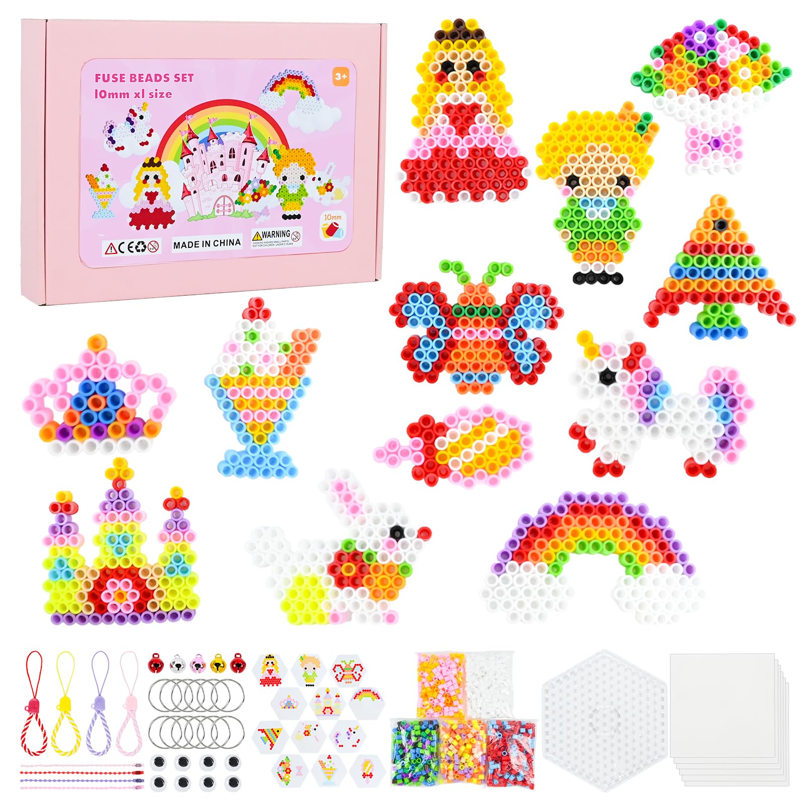 Homgaty 5000 cuentas para planchar de Navidad 5 mm, con placa de ranura, 16 patrones, papel para planchar, colgantes y accesorios para manualidades, regalos para niños Homgaty 5000 cuentas para planchar de Navidad 5 mm, con placa de ranura, 16 patrones, papel para planchar, colgantes y accesorios para manualidades, regalos para niños