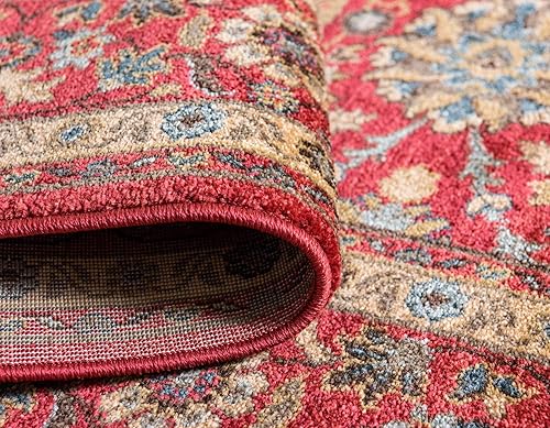 Miniatura 6 de Unique Loom Edinburgh Collection - Alfombra rectangular (7 x 10 pies, color rojo y beige)