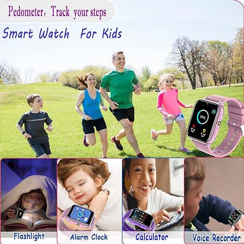 Miniatura 7 de Reloj inteligente para niños, reloj inteligente para niñas y niños con 26 juegos, grabadora de video y reproductor, calendario podómetro, linterna