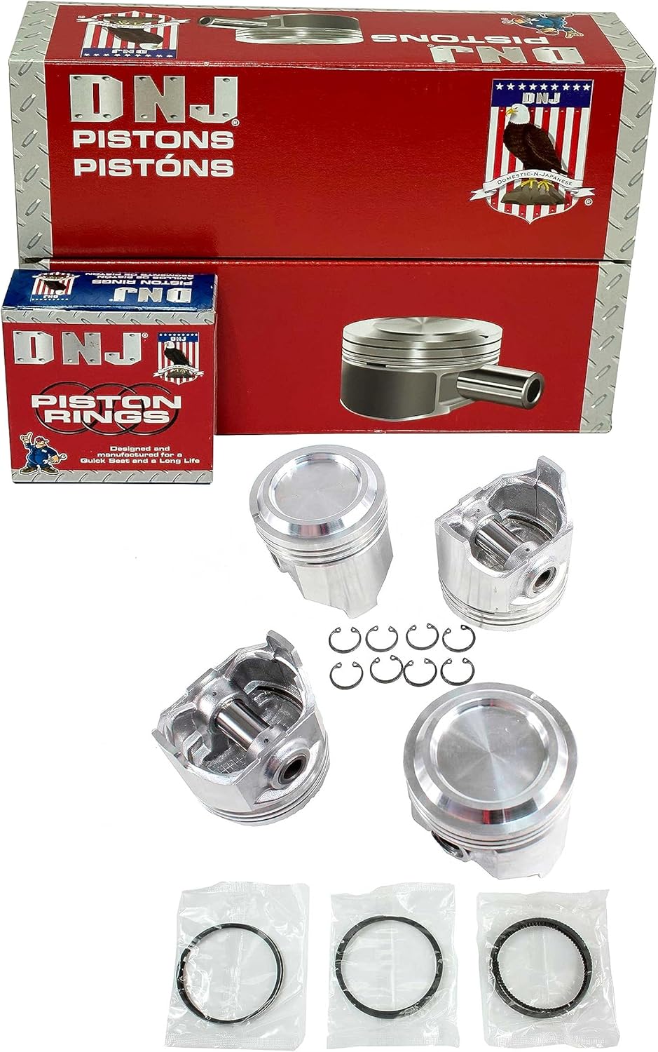 DNJ PRK948 Piston and Ring Kit For 1981-1984 Toyota 4Runner Celica Corona Pickup 2.4L L4 SOHC 8V Naturally Aspirated 22R