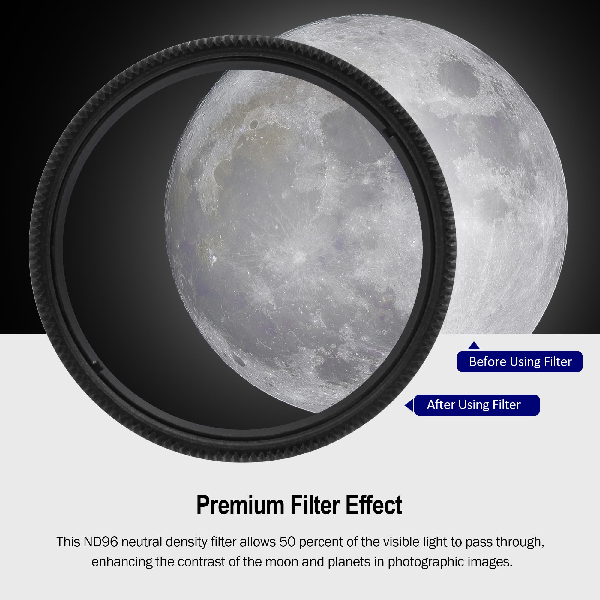 1.25 Inch Telescoop Maan Filter, Neutrale Dichtheid ND Filter 6.25