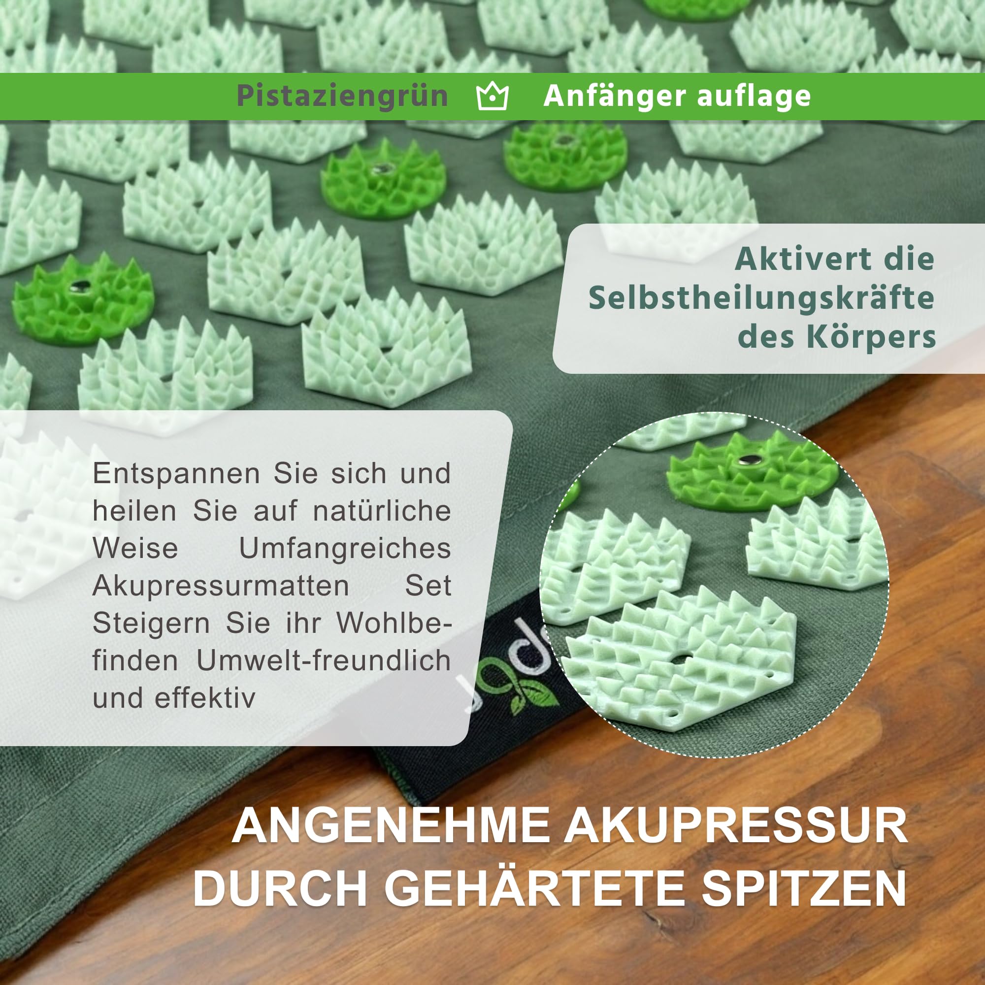 Akupressurmatte Set mit Kissen, Tasche, Massagehandschuhe, akupunktur matte, Entspannung geschenk, massagematte, akkupressmatte Hilfe bei Verspannungen, Rückenschmerzen - Caspor®
