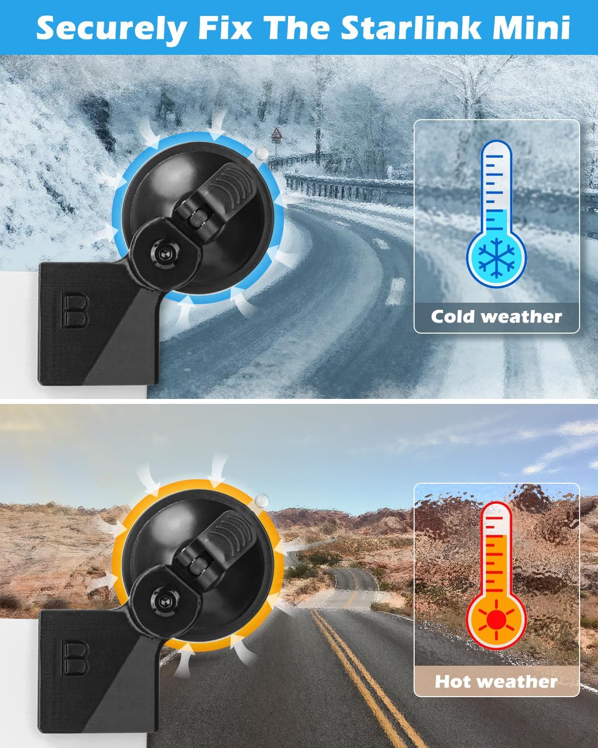 Starlink Mini Mount Starlink Mini Sunroof Suction Cup Mount 3d