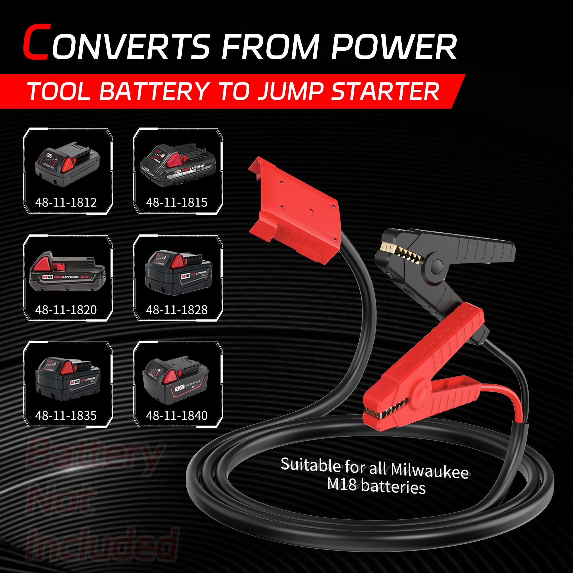 Jumper Cables For Car Milwaukee M18 Battery Adapter Jumper Cable Clamps ...