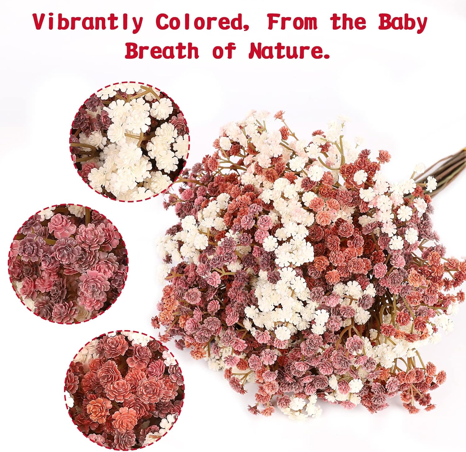 Baby Breath Flowers Fall Flowers Artificial Bulk, 10Pcs Fall Decor Fake Gypsophila Plants Bouquets Flowers Real Touch Faux Babies Breath Arrangement for Home Autumn Wedding Vase Decoration Fall Orange - Image 4