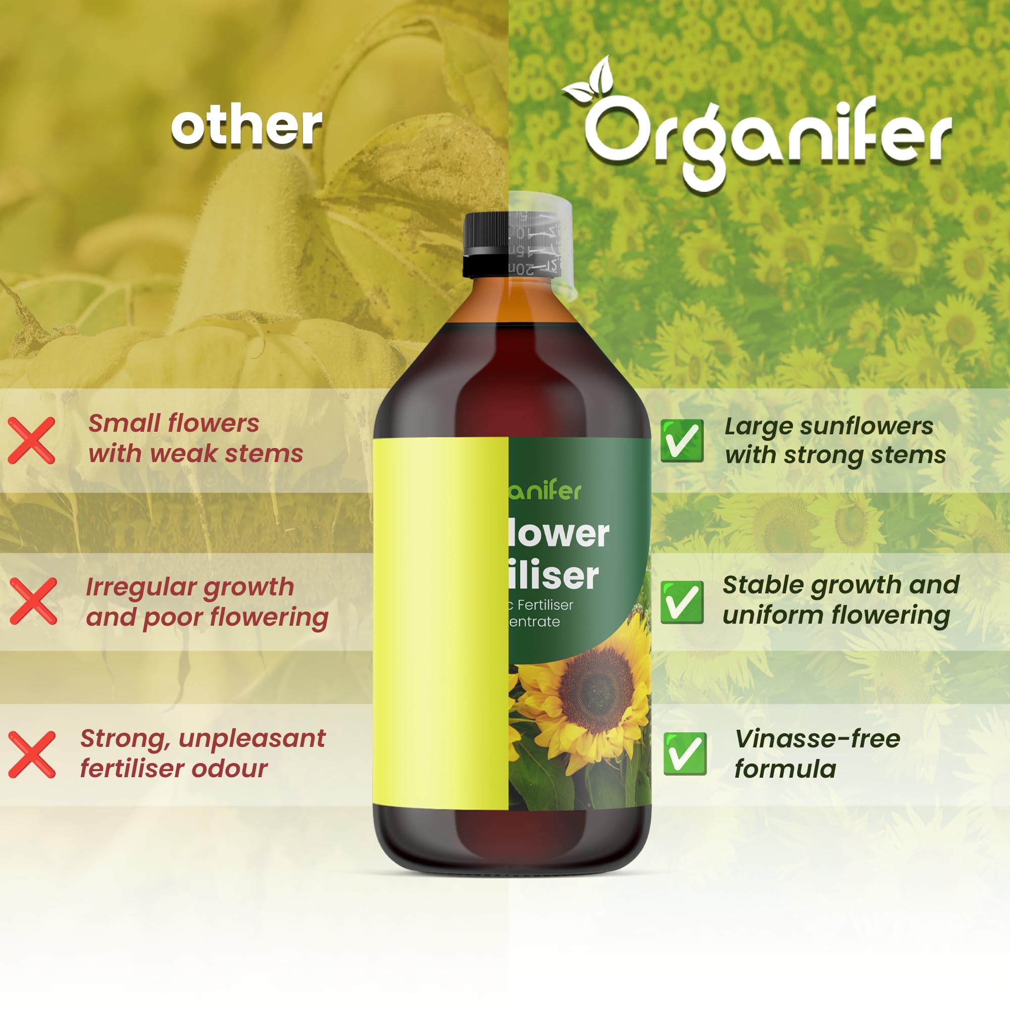 Fertilizante Líquido Para Girasol - 3x1L - NPK 3-4-3
