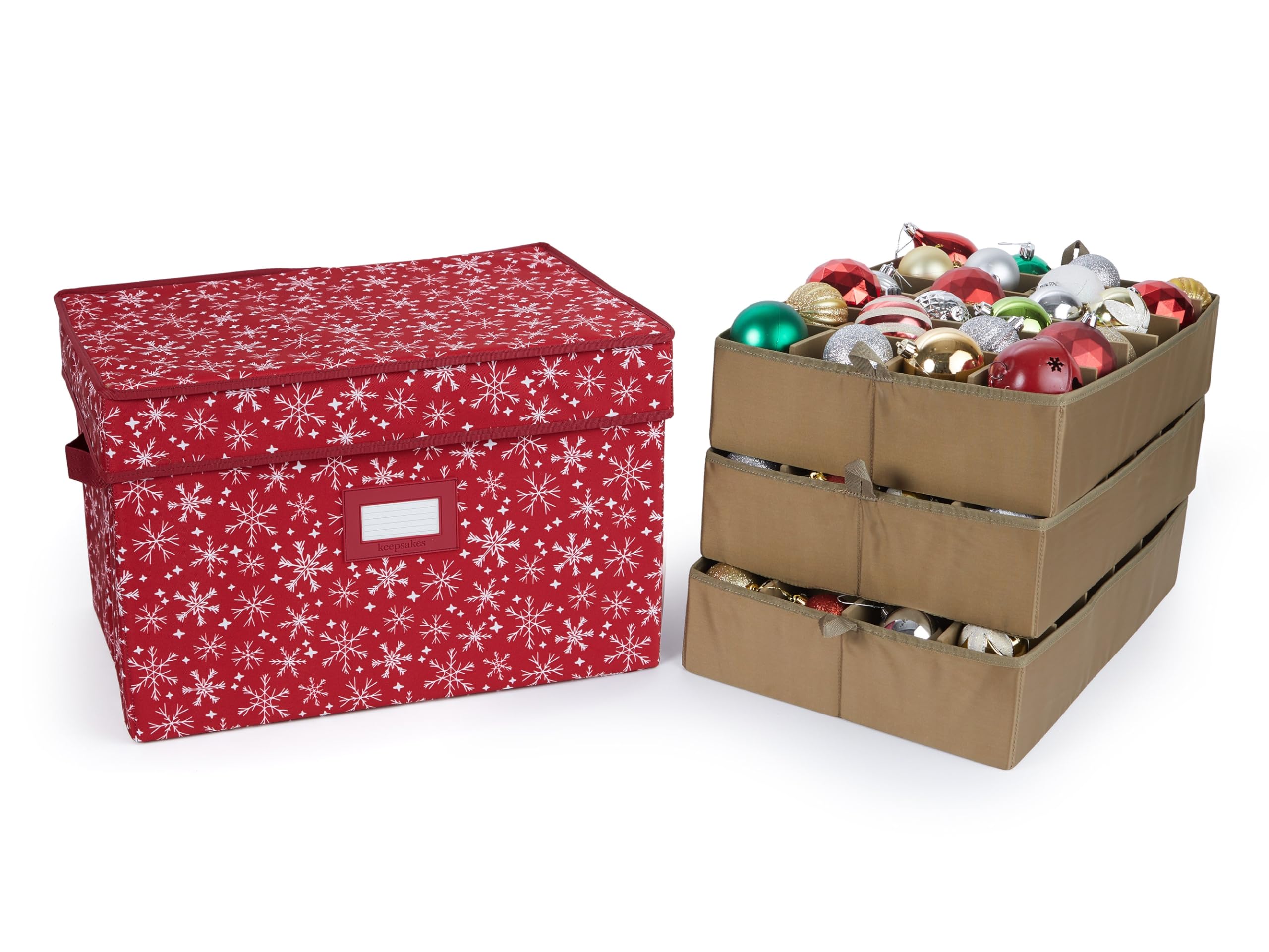 Covermates Adjustable Ornament Storage Box, 19.25" W x 13" D x 12.5" H