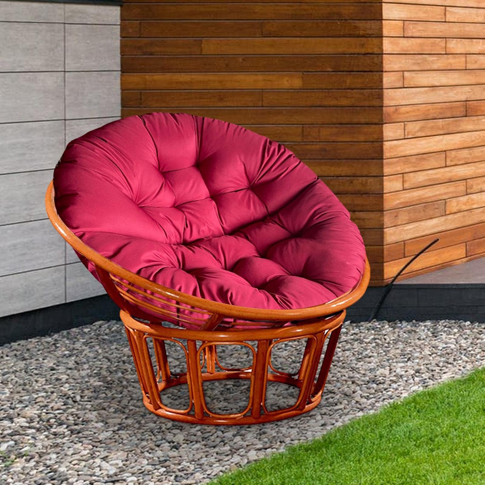 Amazon.co.jp: クッション籐ラタンパパサンチェア |ラウンドエッグ