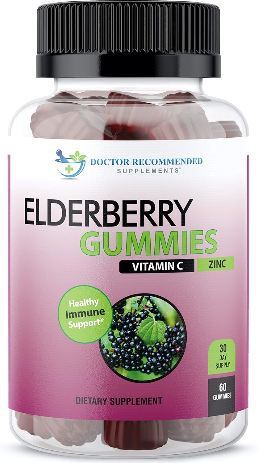 DOCTOR SUPPLEMENTS Elderberry Gummies with Zinc and Vitamin C Black
