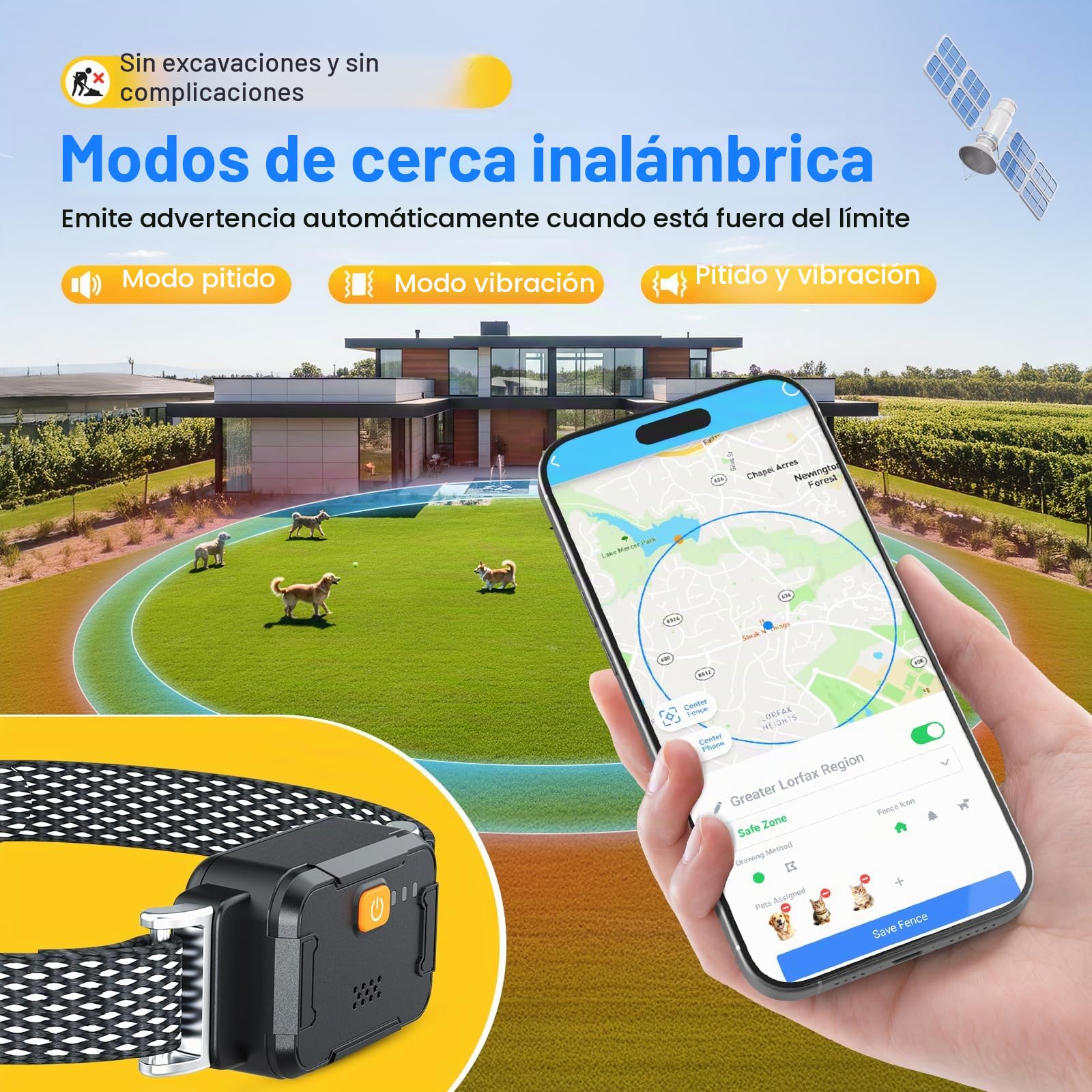 Localizador GPS Sin Suscripción para Perros y Gatos | Seguimiento en Tiempo Real, Monitor de Actividad y Salud, Historial de Ubicaciones, Alerta de Cerca Electrónica