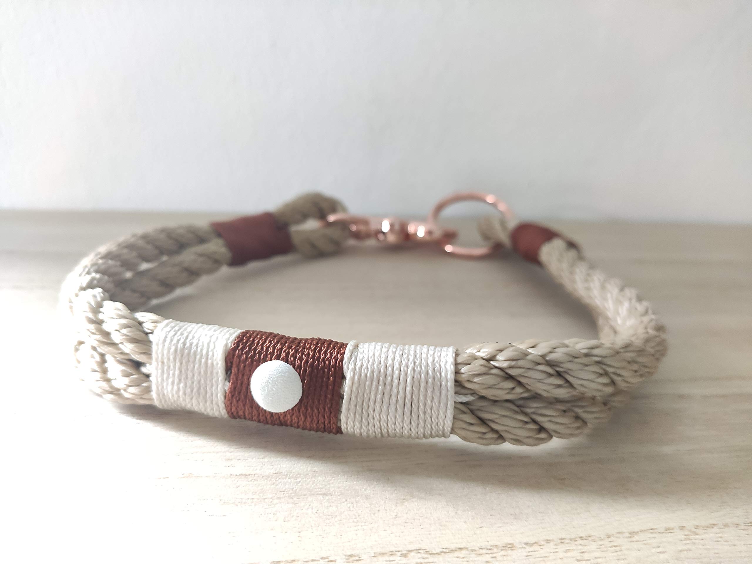 Tau - Correas para Perros, Juego en Color Beige y Rojo Oxidado