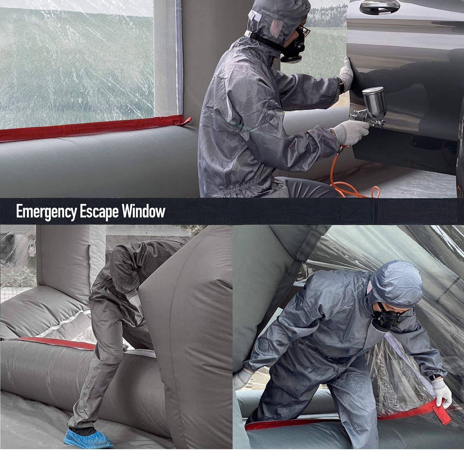 Buy 39x16.5x13Ft Sewinfla Paint Booth with Blowers 750W+950W+950W Blow