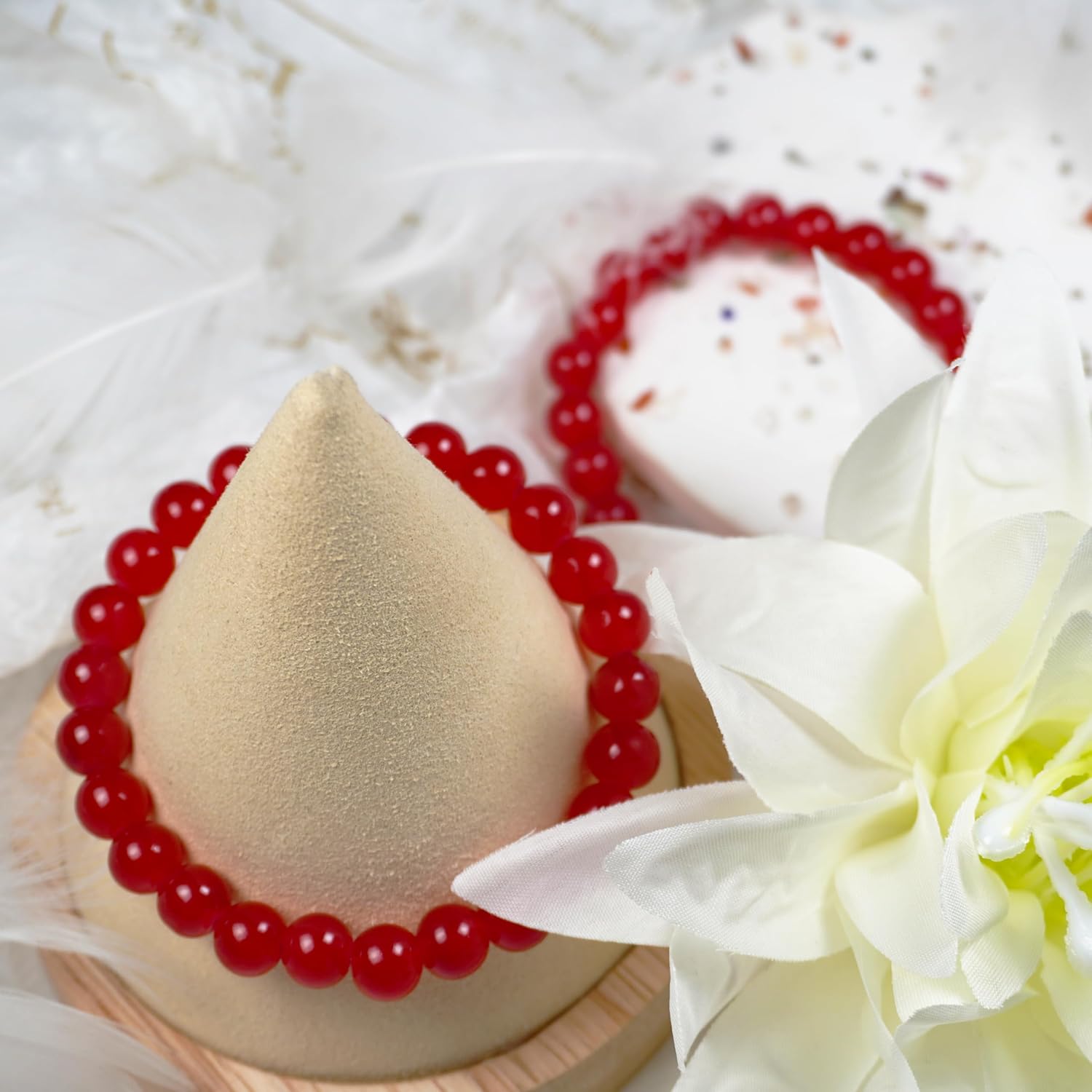 Jabrand 145pcs Glass Beads, 8mm Glass Beads for Barcelet and Jewelry Making DIY Crafts (Red) - Image 4