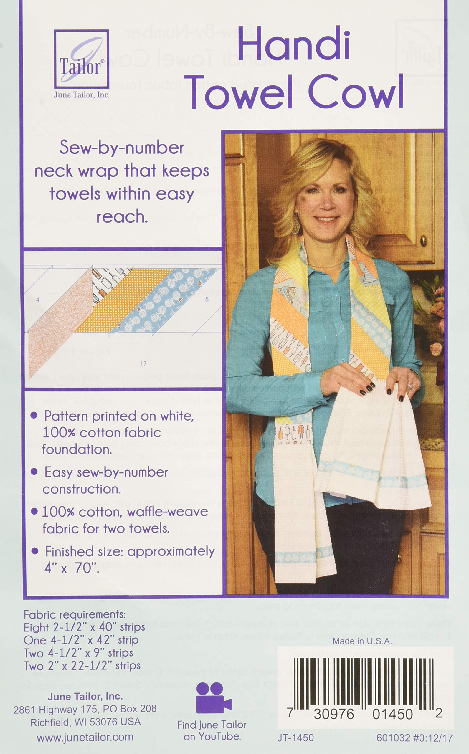 June Tailor Multi Quilt As You Go Handi Towel Cowl, Cotton,