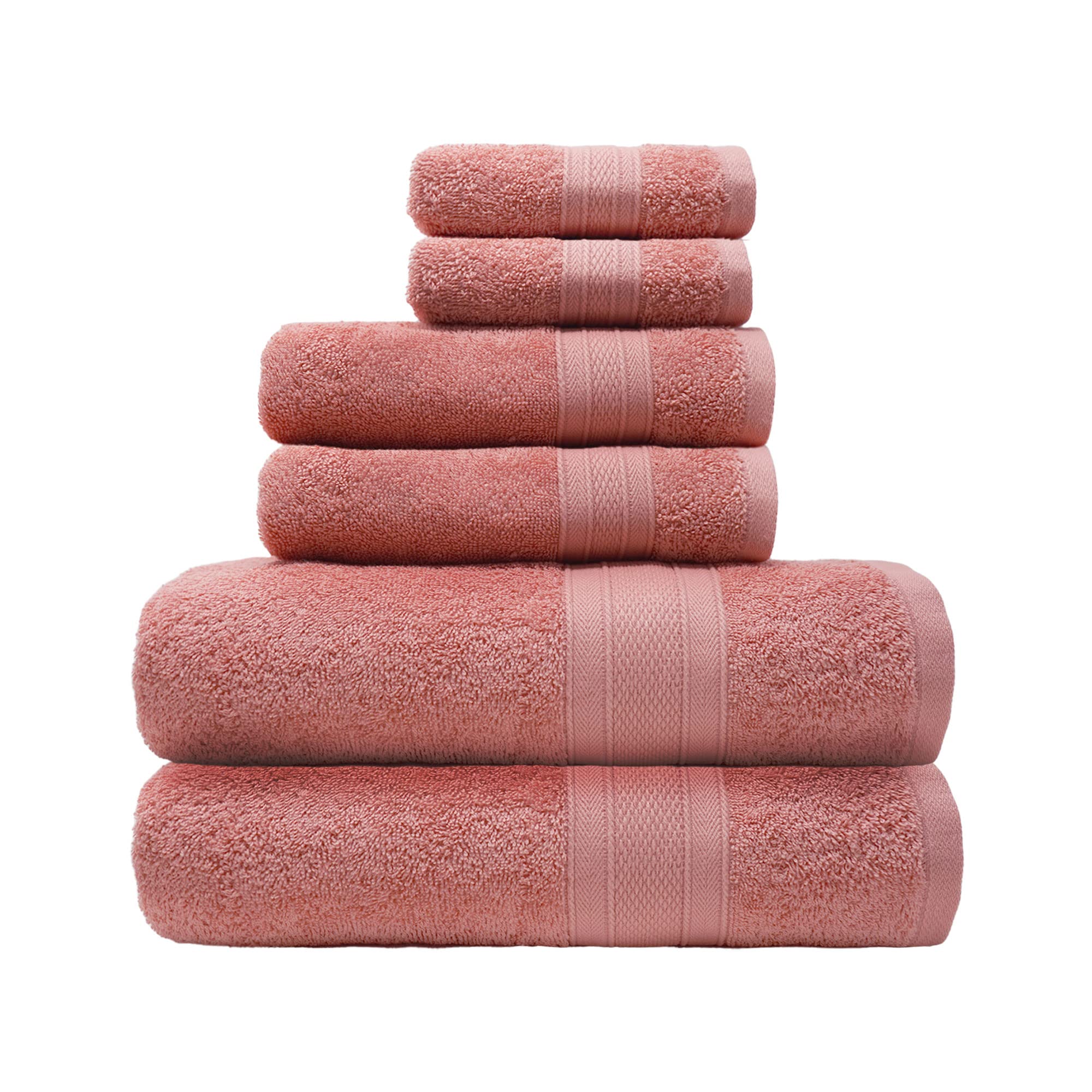 TRIDENT Soft and Plush 6 Piece Towel Set of 6 for Bathroom 100% Cotton ...