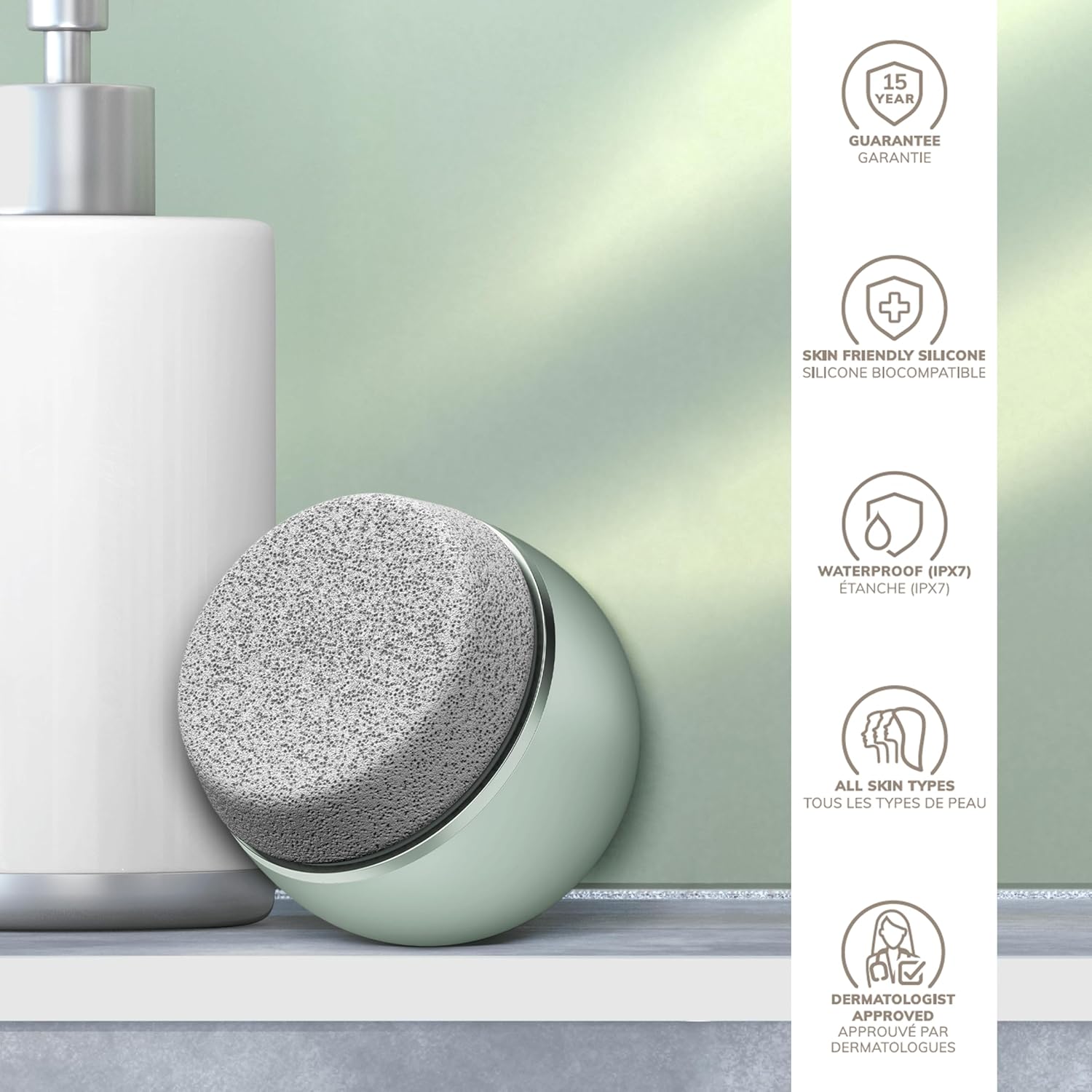 GESKE Pumice Stone Callus Remover | 7 in 1 | Foot File with Replaceable Long-Lasting Pumice Stone | For Smooth Feet | Advanced Exfoliator & Skin Softener | Ideal for Your Pedicure Kit