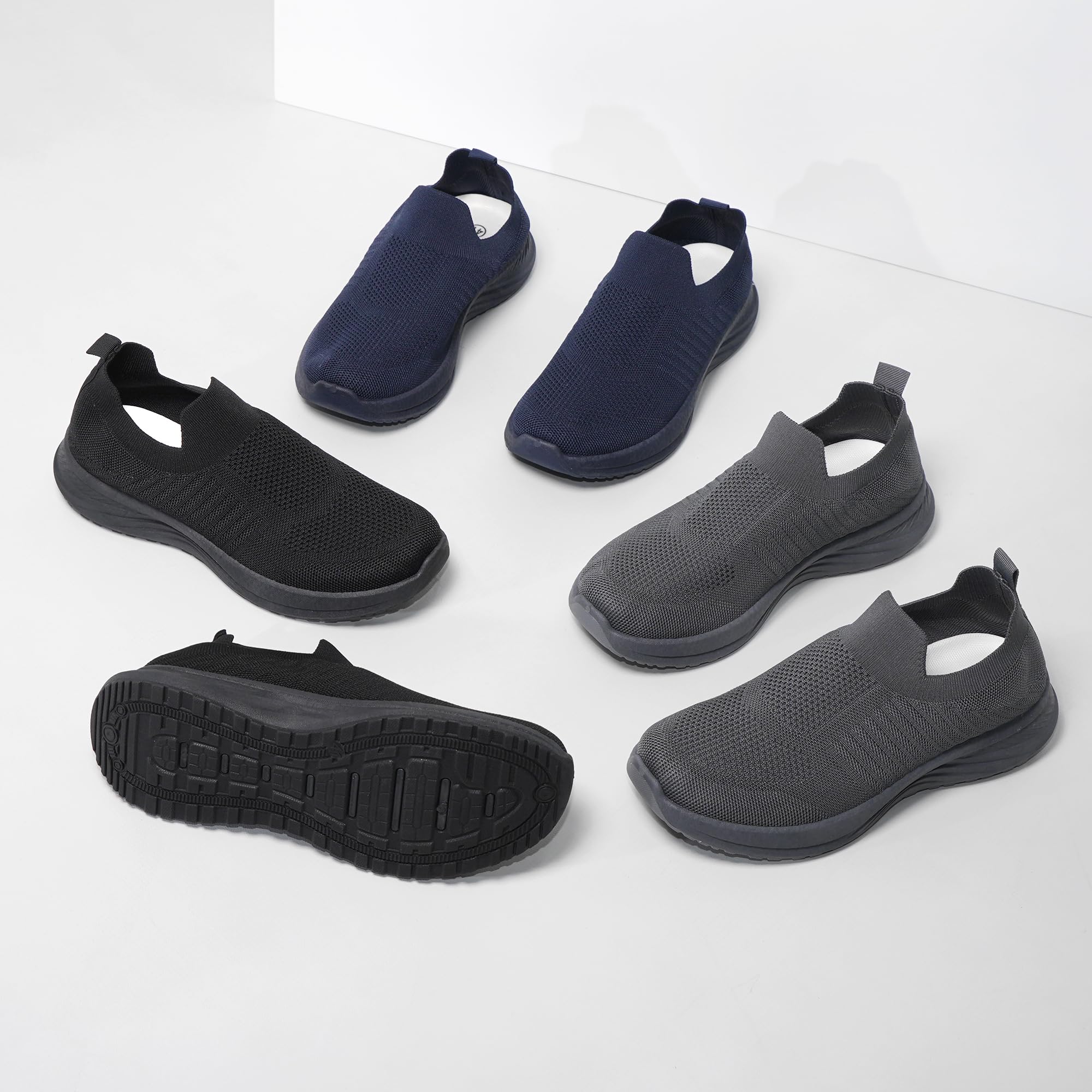 JOMIX Scarpe da Uomo in Tessuto Traspirante Scarpe Casual Slip-On con Suola in PVC Antiscivolo Comode Sneaker per Camminate Sport