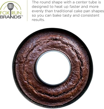 Fox Run French Savarin Cake Mold, Non-Stick Ring Cake Pan, 9.5