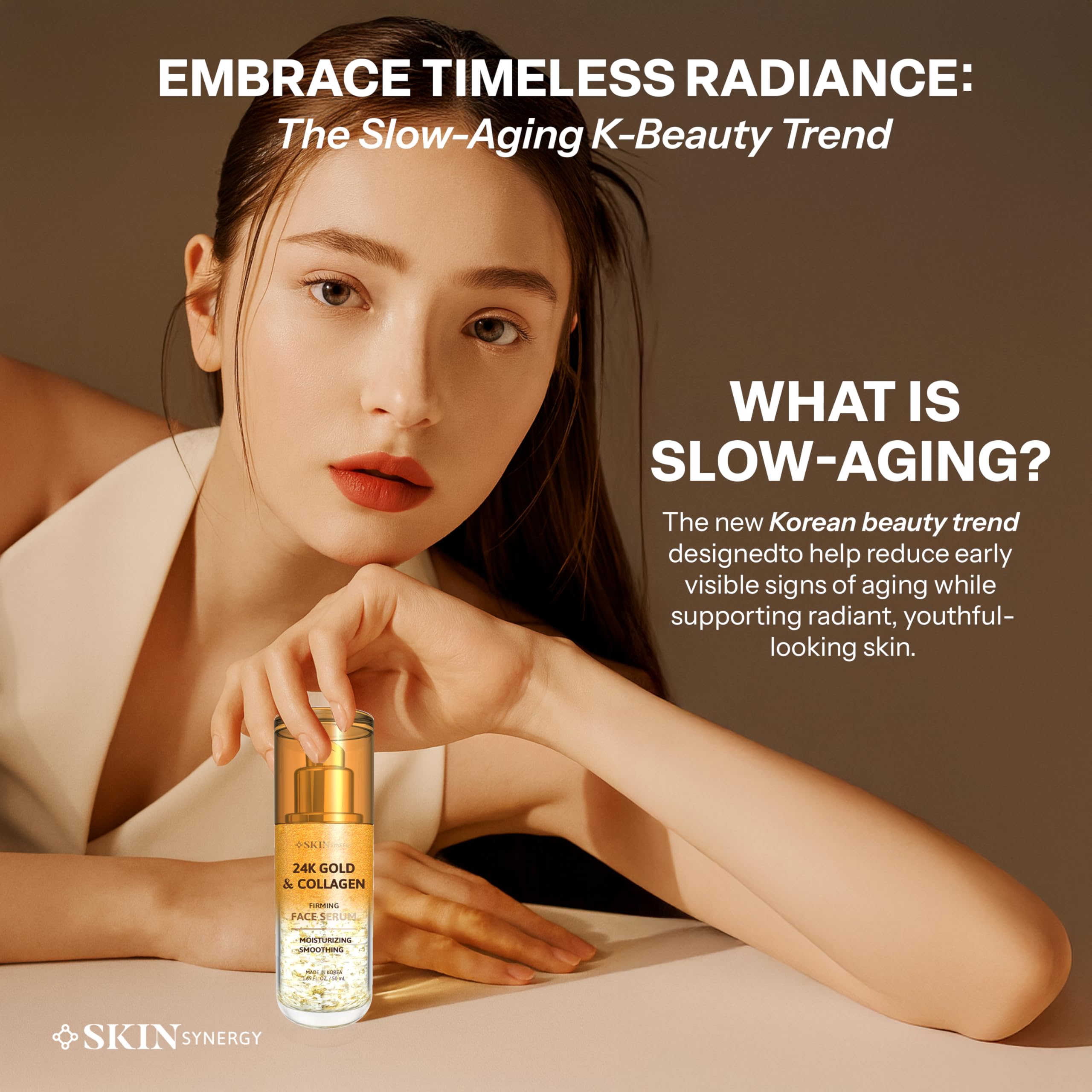 Face Serum with 24K Gold & Collagen – Hydrating, Firming & Radiance Boosting Formula – Dermatologist Tested, Anti-Aging, Korean Skin Care – Clean Beauty, Vegan, Cruelty Free – 1.69 Fl Oz