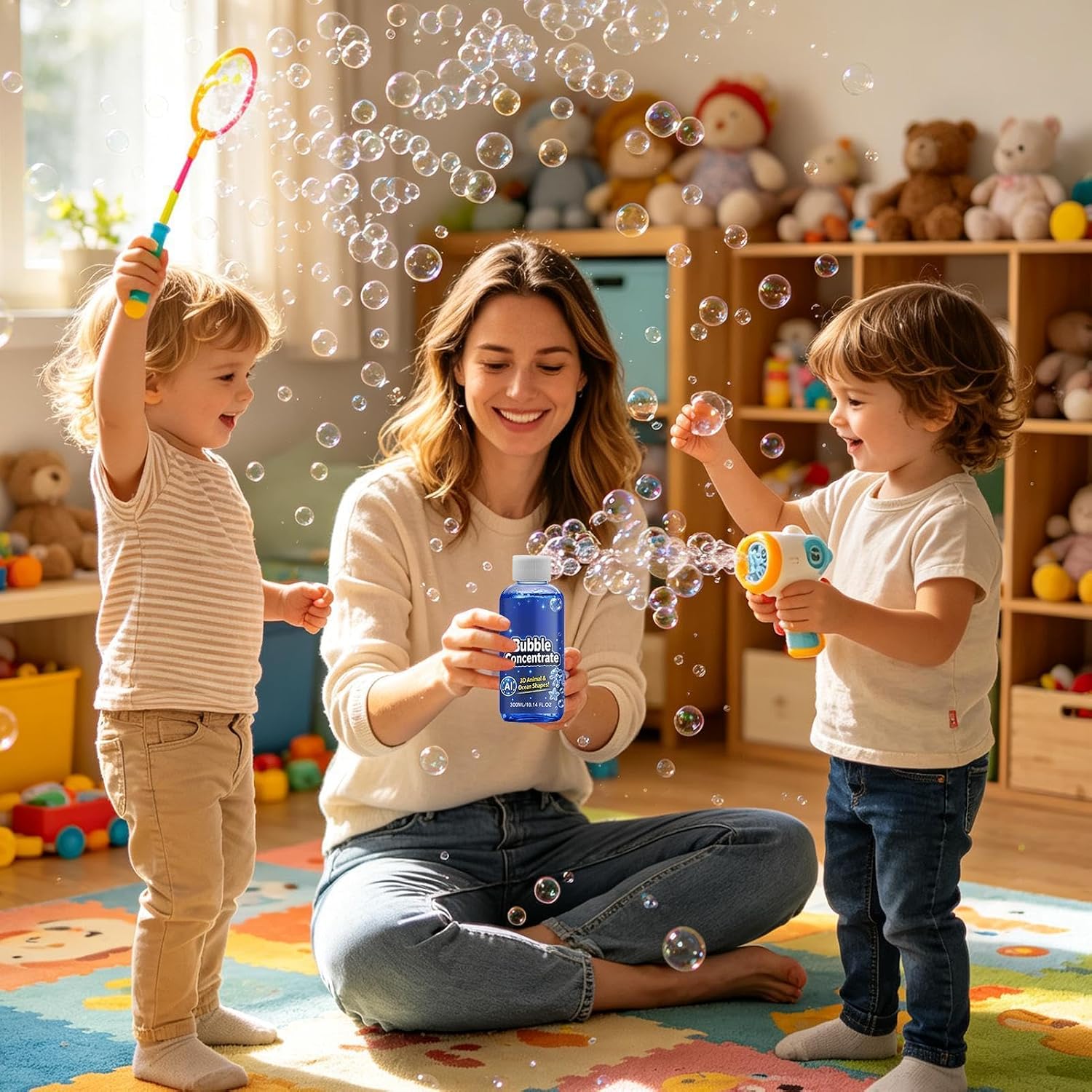 300ml Bubble Concentrate Safe Compact Large Capacity Solution for Kids Part | Bubble Concentrate for Kids Boys Girls Easter Birthday Parties Valentine Beach Party 300ml Bubble Concentrate Safe Compact