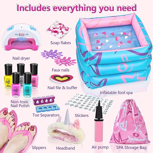 Miniatura 2 de Kids Spa Kit for Girls, Foot Spa Day Kit for Girls, Girl Stuff for Manicures Pedicure, Nail Art Salon Kit Christmas Birthday Gift for 6 7 8 9 10-12