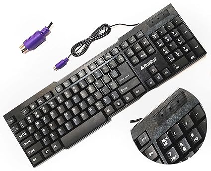 ProDot Wired Keyboard PS/2, 104 Keys, 1.2m Cable I Spill Resistant Design I Compatible with Windows, iOS, Linux I 1 Year Warranty