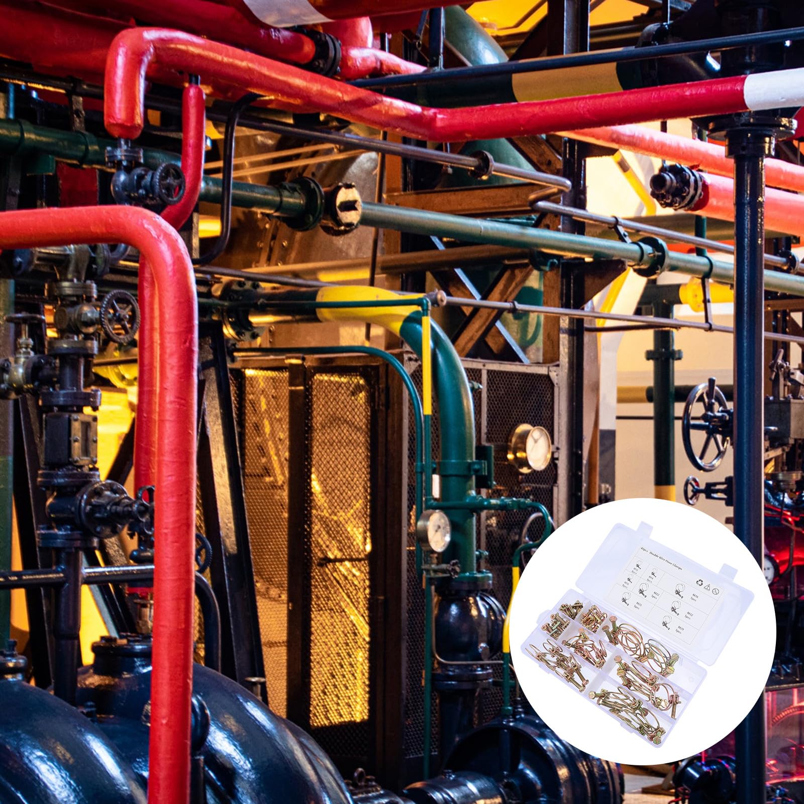 BETOOKY Verstellbare Schlauchschellen mit Doppel 40 Stück aus Eisen 8 Verschiedene Größen Schützen vor Schlauchquetschungen Geeignet für Industrielle und Private Anwendungen