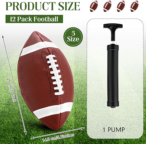 Miniatura 2 de Jerify Paquete de 12 balones de fútbol de cuero compuesto, pelotas inflables oficiales listas para exteriores para entrenamiento y recreación