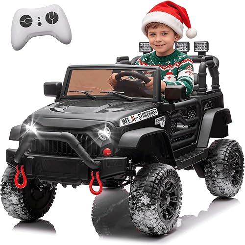 Auto Jeep de 24 V para niños, 400 W, con control remoto para padres, autos eléctricos para niños con suspensión de 4 ruedas, Bluetooth, MP3, música,