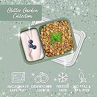 Vista 3 de Bentgo Prep - Contenedores de bocadillos de 2 compartimentos con tapas - Reutilizables, aptos para microondas, duraderos, sin PFAS y BPA, aptos