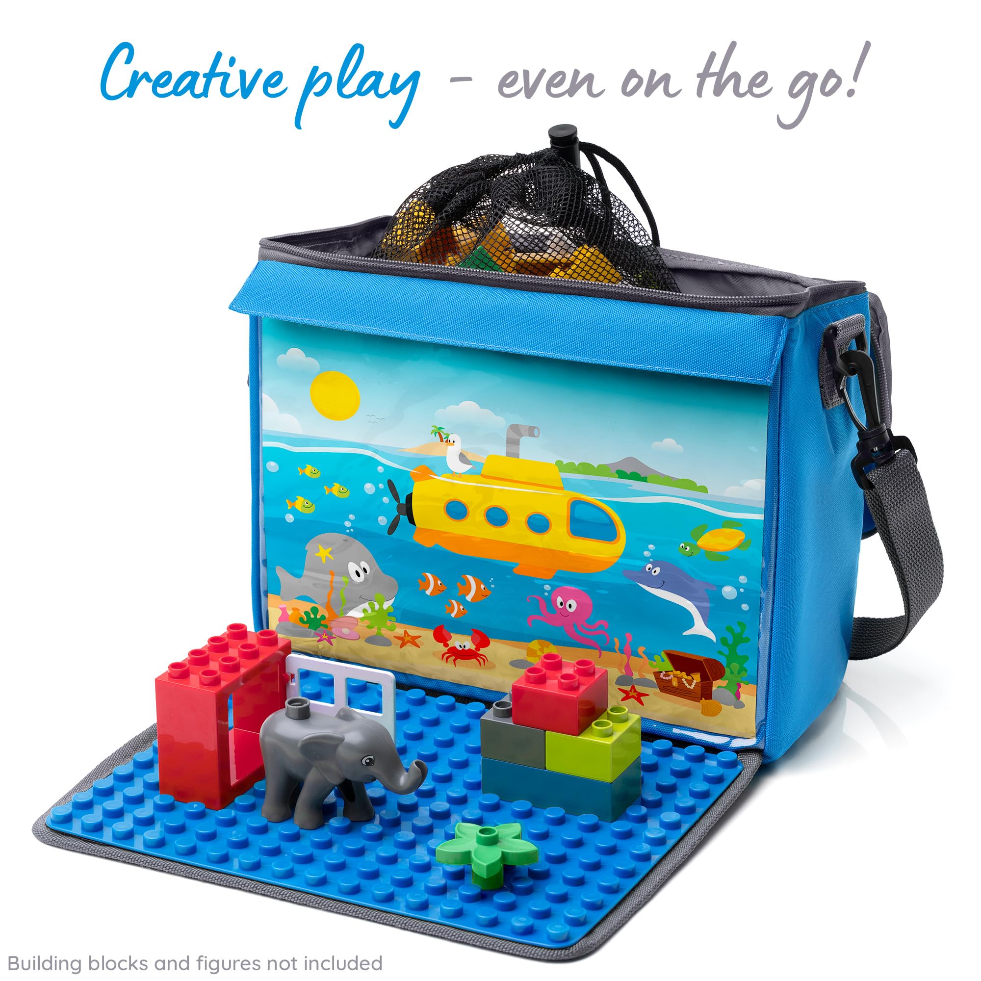 fantifant Toybrick Bag L Seablue Backpack, Ocean Blue - Image 4