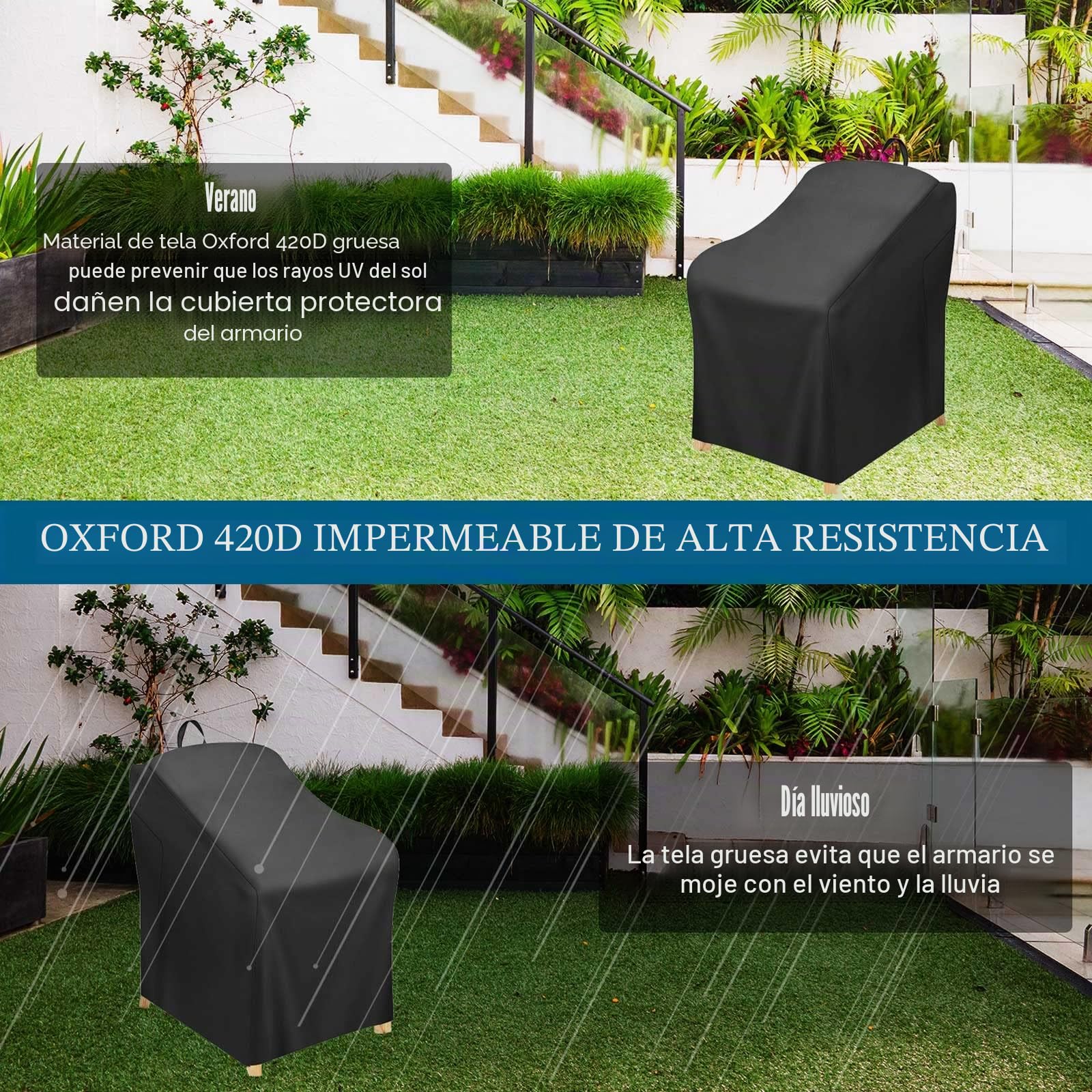 Schleuder Funda para Adirondack, Fundas para Sillas de Jardin, para Silla de Jardín Adirondack, Tela Oxford 420D, Cubierta Impermeable Resistente a Los Rayos UV, Funda Sillas Jardin Impermeable