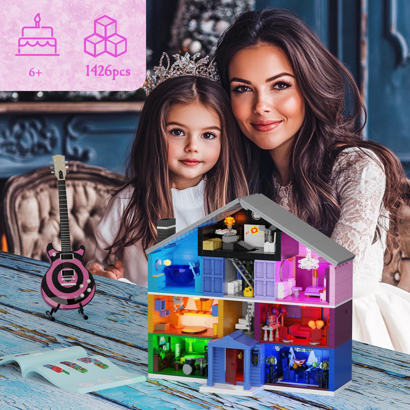 Star House Building Set, Star House Toy Model Compatible with Lego, Christmas and Birthday Gifts for Boys Girls Fans Adults (1426 Pcs)
